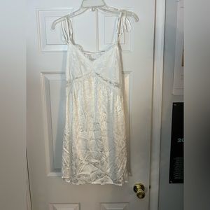Cider Angel Energy White Satin Slip Mini Dress